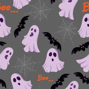 Hand drawn cute ghost halloween pattern design