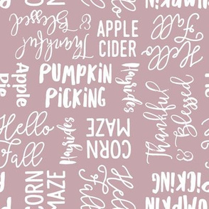 Favorite things of fall - fall words on mauve - LAD19