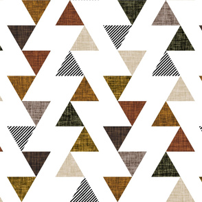 cinnamon + mocha linens triangle ladder wholecloth // black stripes + mocha, cedar, 13-2, 12-16, 19-16,  olive green, cinnamon