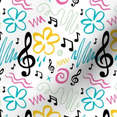 90s Inspired Music Treble Clef