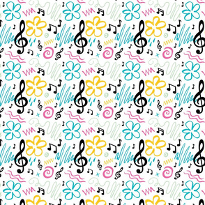 90s Inspired Music Treble Clef