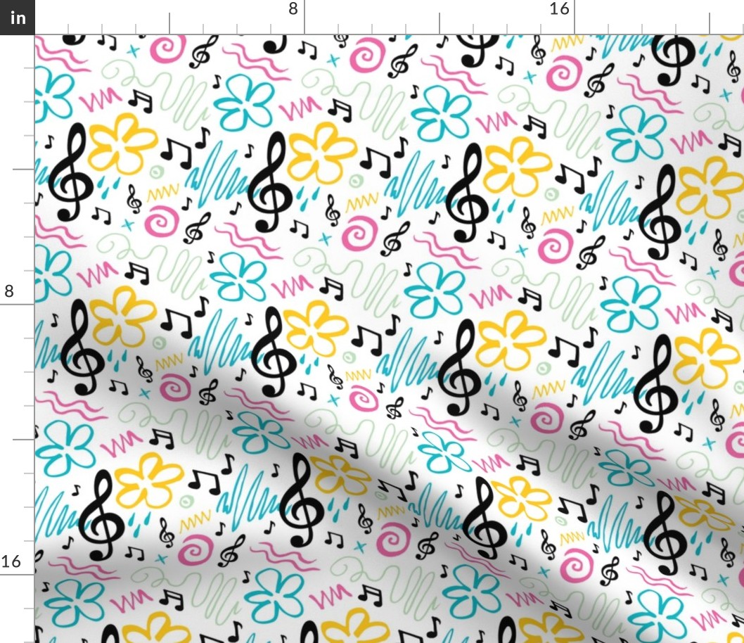 90s Inspired Music Treble Clef