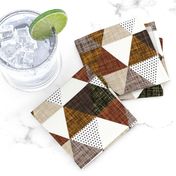 cinnamon + mocha linen triangles // mocha, cedar, 13-2, 12-16, 19-16, olive green, cinnamon