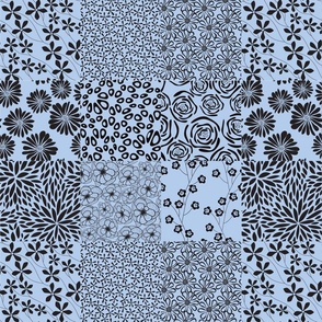 Doodle Flowers Blue