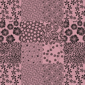 Doodle Flowers Gammel Rosa