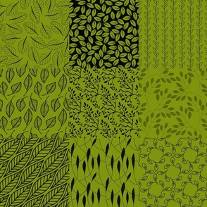 Doodle Leaves Yellow Green