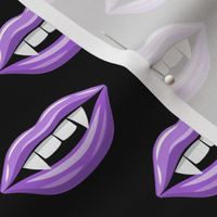 Vampire Lips - purple on black - halloween - LAD19