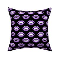 Vampire Lips - purple on black - halloween - LAD19