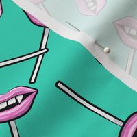 Vampire Lips Suckers- teal - halloween - LAD19