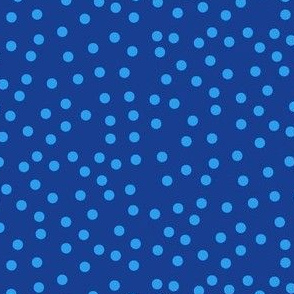 Twinkling Dots of Summer Daze Blue on Navy Blue - Large Scale