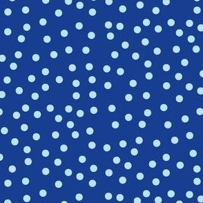 Twinkling Dots of Baby Blue on Navy Blue - Large Scale