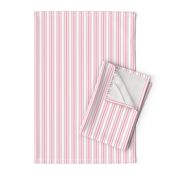 Trendy Large Pink Petal French Mattress Ticking Double Stripes