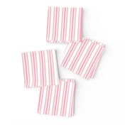 Trendy Large Pink Petal French Mattress Ticking Double Stripes