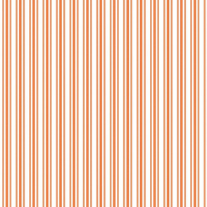 Trendy Large Orange Soda French Mattress Ticking Double Stripes