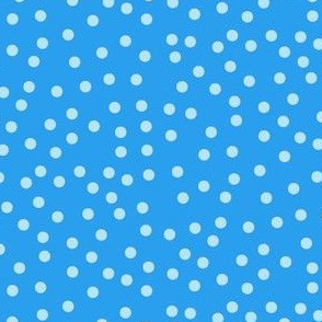 Twinkling Dots of Baby Blue on Summer Daze Blue - Large Scale