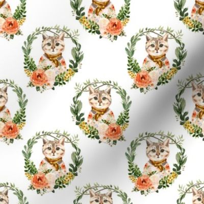 4" Miss Kitty Floral Wreath 