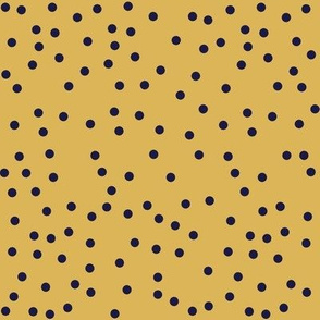 mustard navy dots