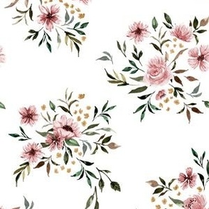 Emila Watercolor Floral V2 - White