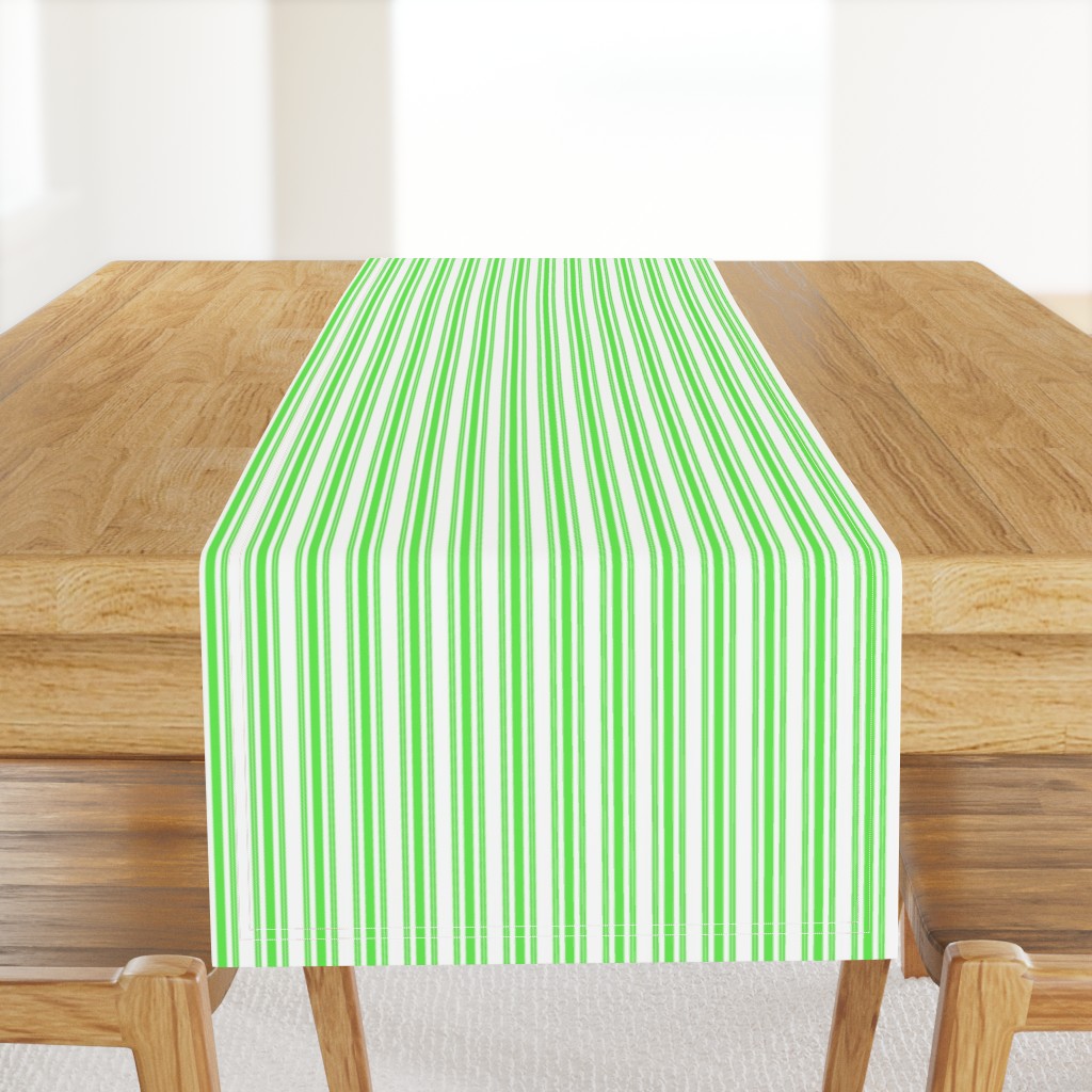 Trendy Large Lime Margarita Green French Mattress Ticking Double Stripes