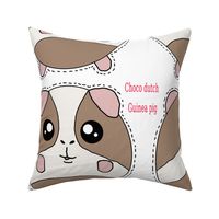 chocolate dutch guinea pig plush pillow