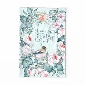 Bird And Flower Watercolor Tea Towel Child Of God