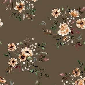 Emila Watercolor Floral V3 - Brown