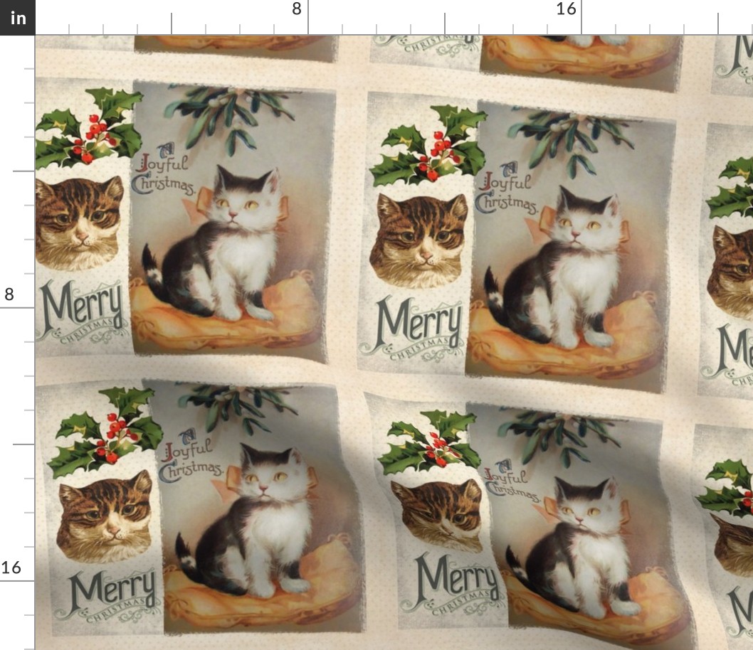 Vintage Cat Christmas Pattern