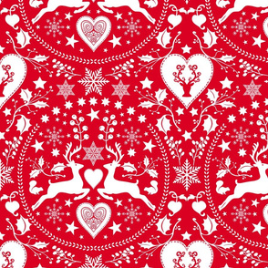 Scandinavian Folk Art Red