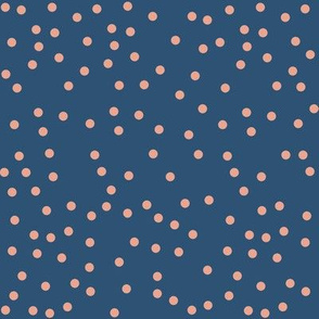 navy blush dots