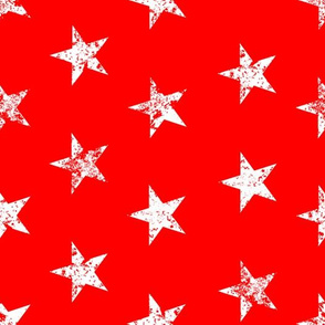 distressed white stars on red