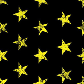 distressed yellow stars on black