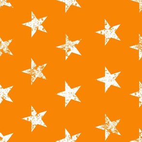 distressed white stars on orange