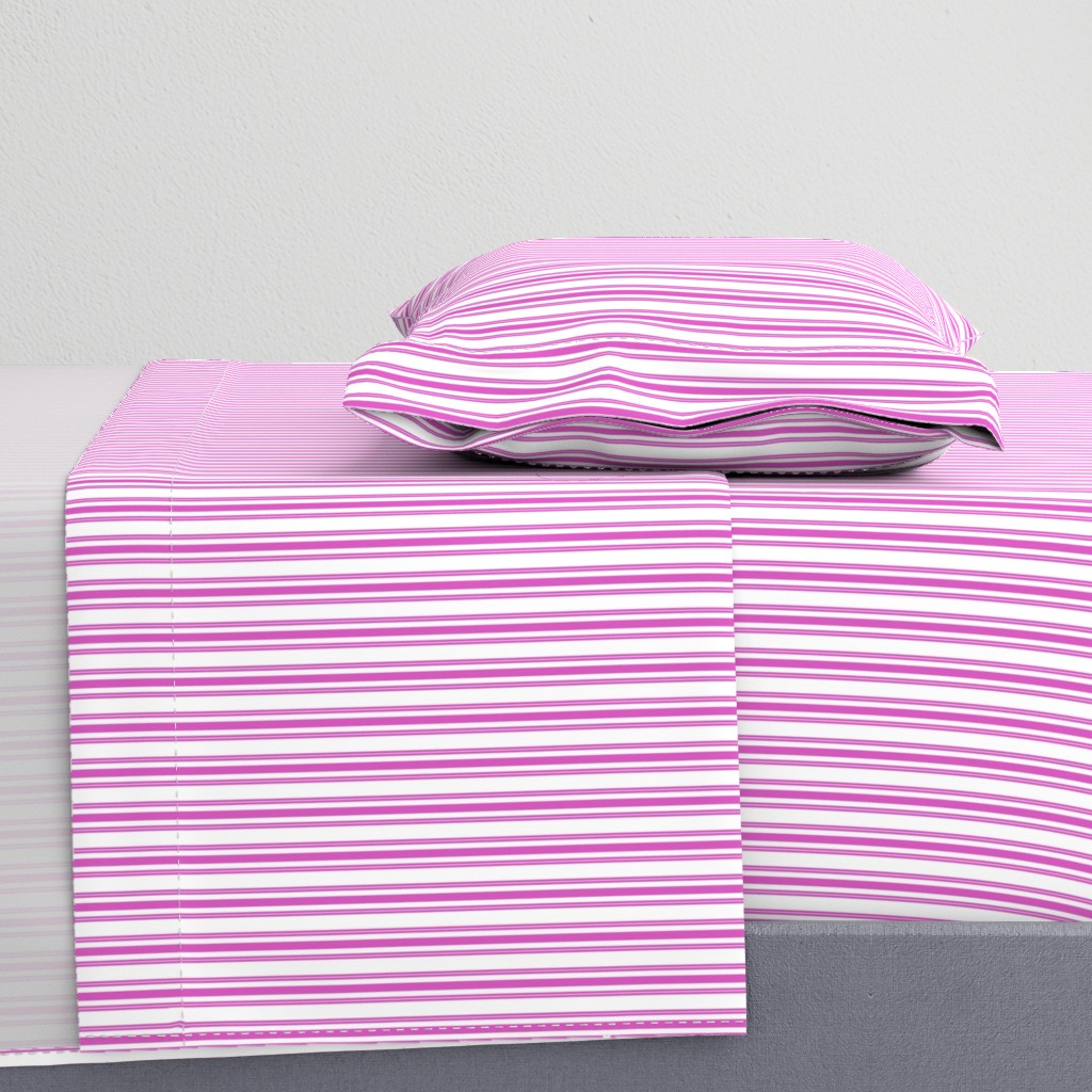  Trendy Large Pink Fuchsia Pastel Pink French Mattress Ticking Double Stripes