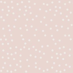 cream dots on soft blush 