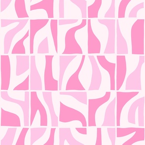 Abstract Geo Tiles Barbie Pink