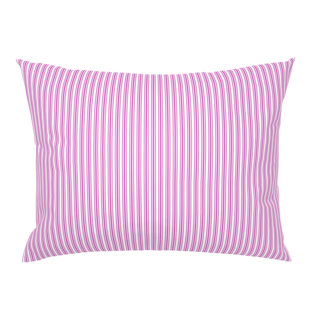 Classic Small Pink Fuchsia Pastel Pink French Mattress Ticking Double Stripes