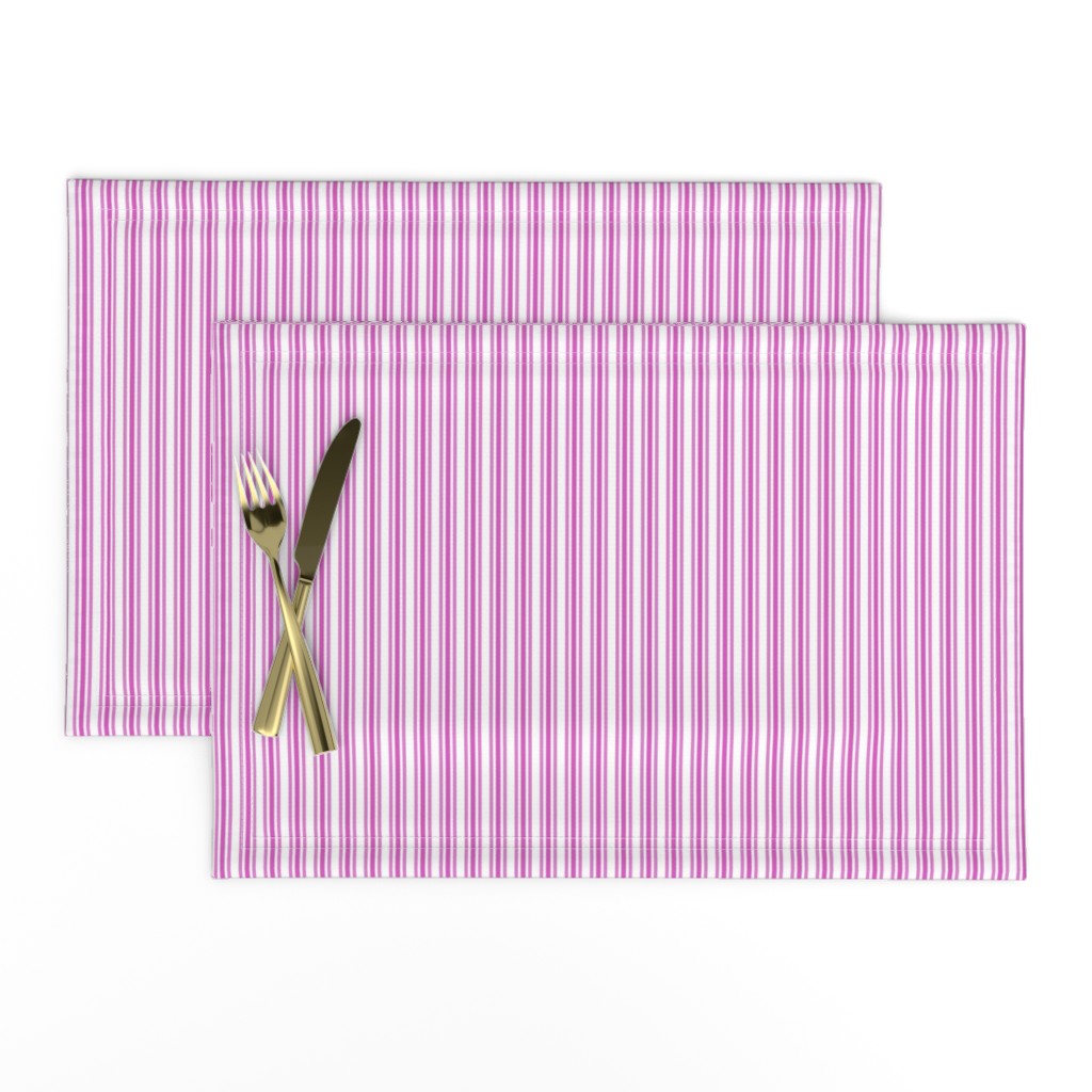 Classic Small Pink Fuchsia Pastel Pink French Mattress Ticking Double Stripes