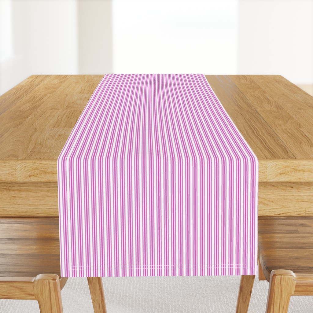 Classic Small Pink Fuchsia Pastel Pink French Mattress Ticking Double Stripes