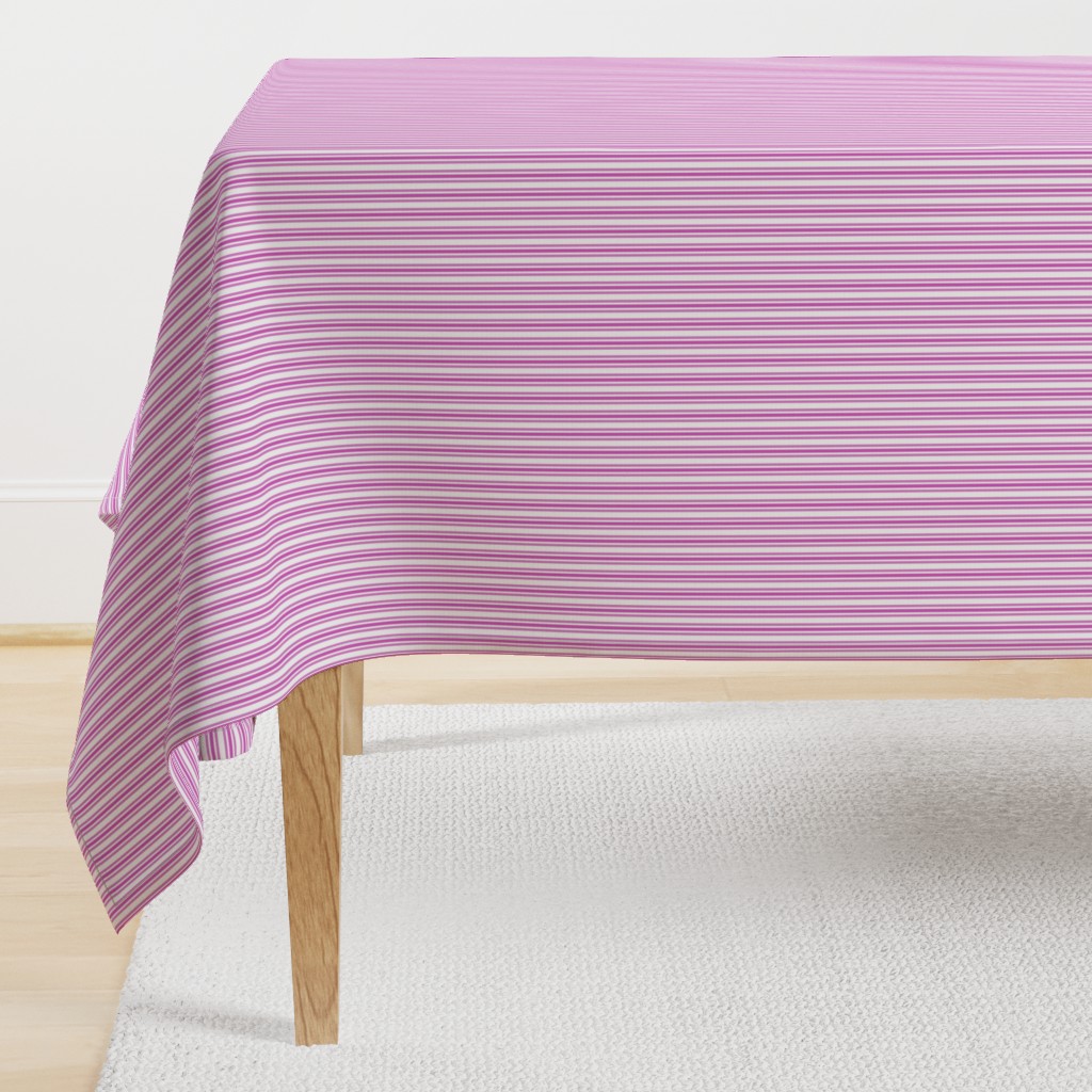 Classic Small Pink Fuchsia Pastel Pink French Mattress Ticking Double Stripes