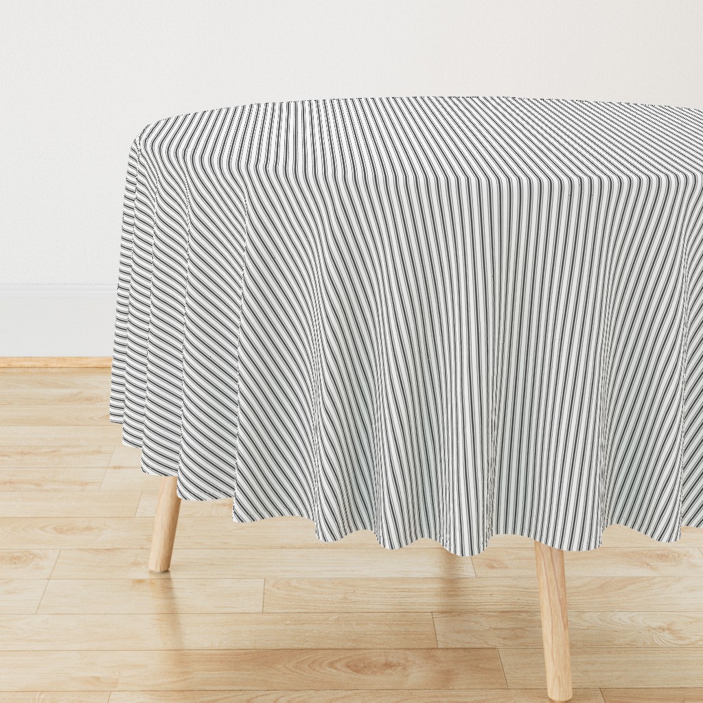 Classic Small Grey Cinder Pastel Grey French Mattress Ticking Double Stripes