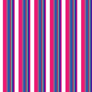 Resort Stripe (Multicolor on White) 1inch repeat, David Rose Designs