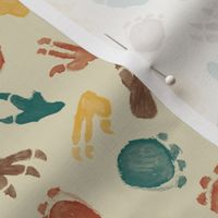 Dinosaur Footprints Watercolor Tracks