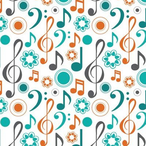 Treble Bass Notes in Teal and Orange