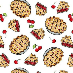 Sweet Cherry Pie - white - cherries - pie - foodie - LAD19