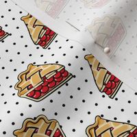 Sweet Cherry Pie - pie slice - black polka dots - foodie - LAD19