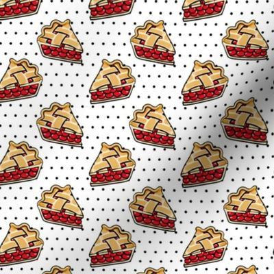 Sweet Cherry Pie - pie slice - black polka dots - foodie - LAD19