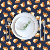 Pumpkin Pie Slice - fall dessert - thanksgiving - dark blue - LAD19