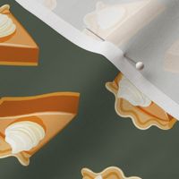 Pumpkin Pie Slice - fall dessert - thanksgiving - green - LAD19