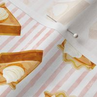 Pumpkin Pie Slice - fall dessert - thanksgiving - pink stripes - LAD19