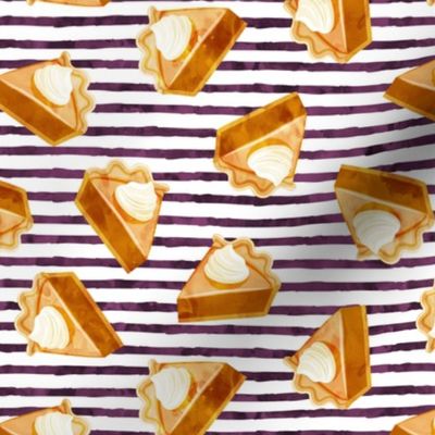Pumpkin Pie Slice - fall dessert - thanksgiving - plum stripes - LAD19